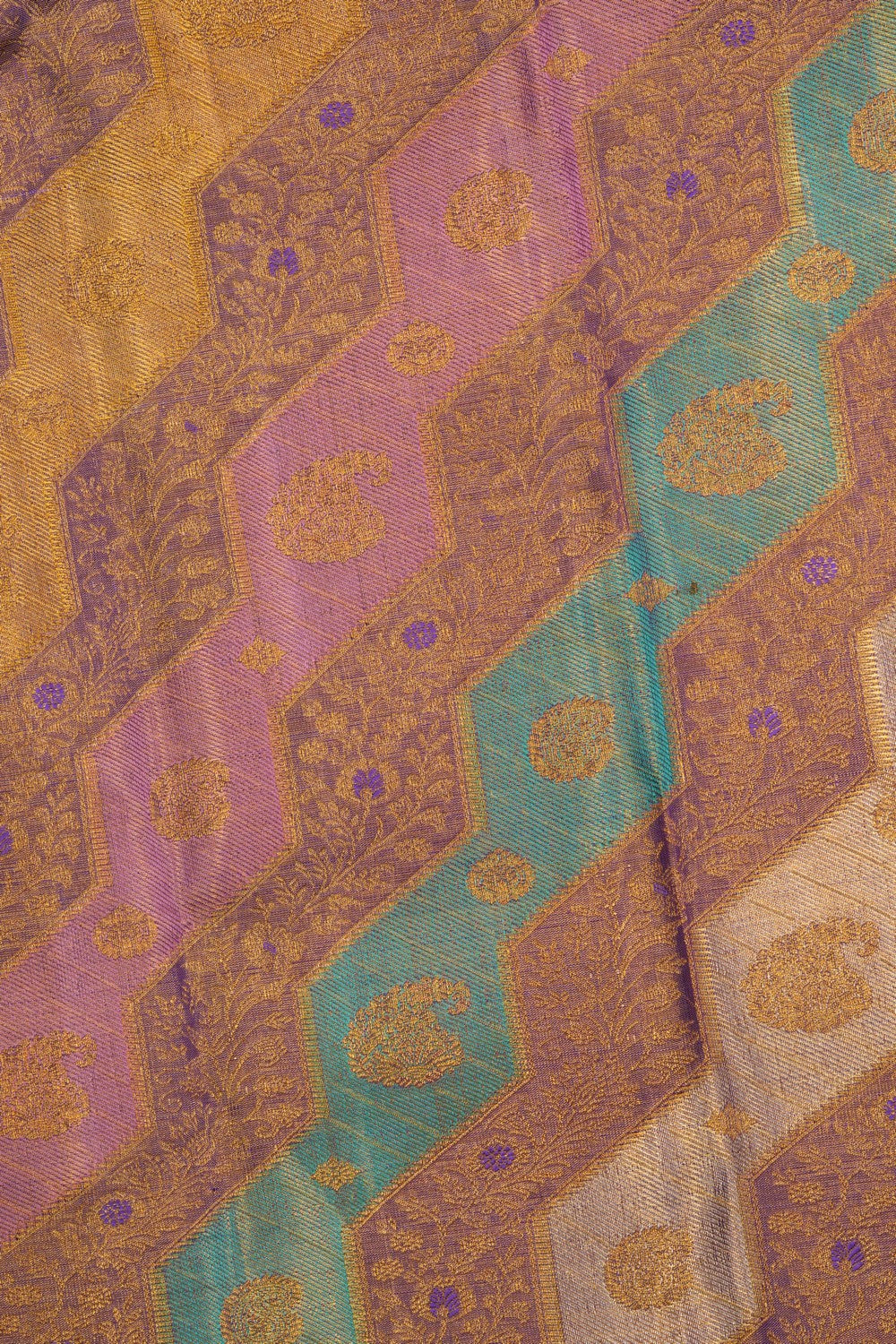 Image of Kanchipattu Brocade Multi Colour Saree